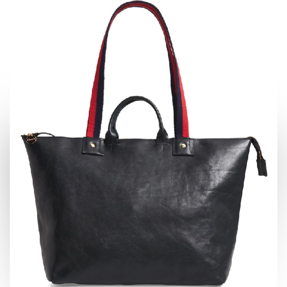 Clare V. Le Zip Sac tote in Black Rustic leather